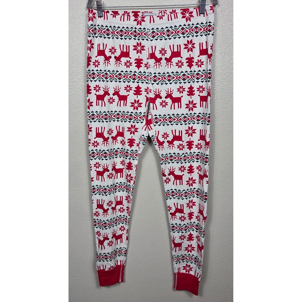 Hanna Andersson Adult Reindeer Christmas Pajama Pants XL Organic Cotton Nordic